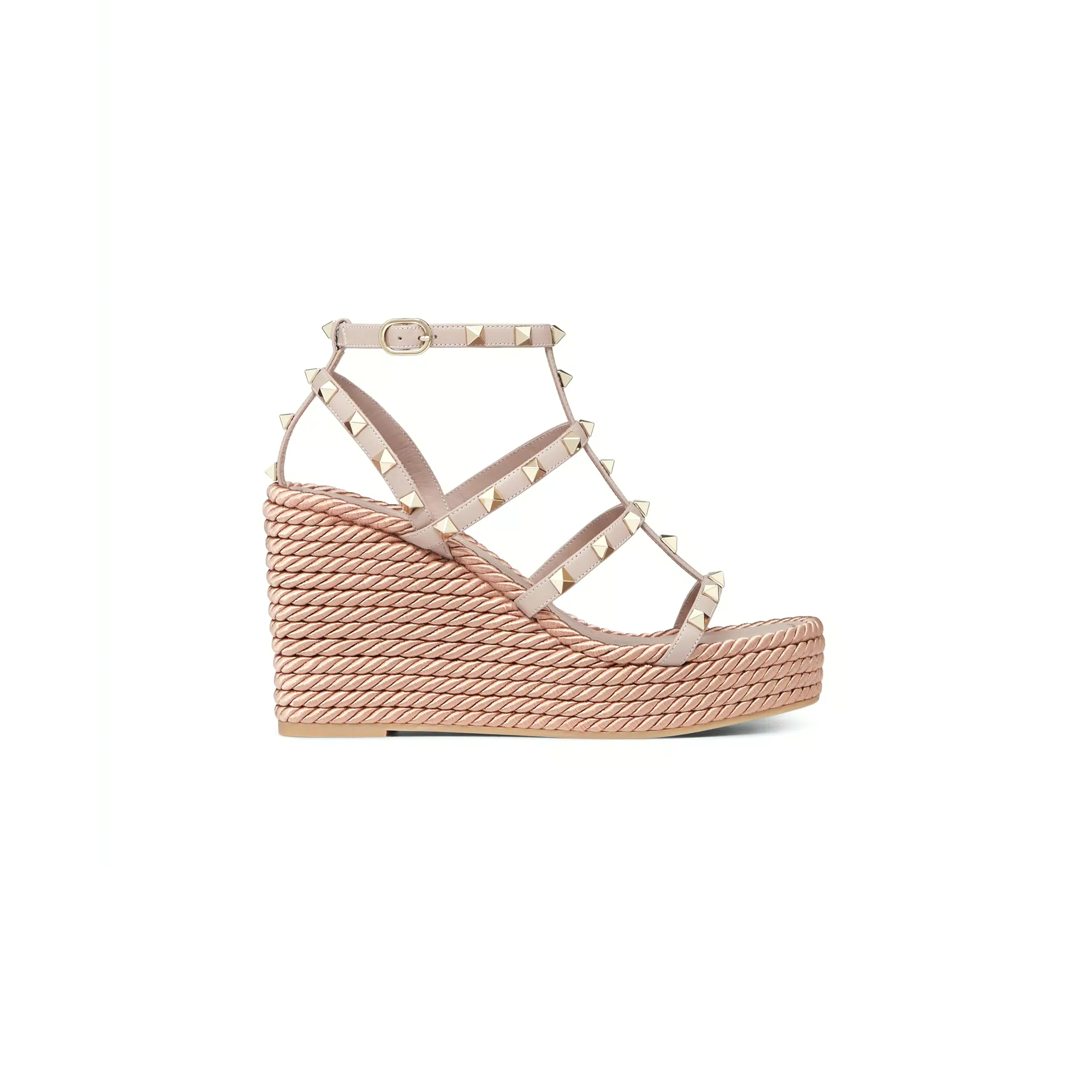 VALENTINO ROCKSTUD ANKLE STRAP WEDGE SANDALIN CALFSKIN LEATHER 95MM 5W2S0F95BAE_P45 VALENTINO ROCKSTUD ANKLE STRAP WEDGE SANDALIN CALFSKIN LEATHER 95MM 5W2S0F95BAE_P45